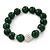 12mm Green Agate Stone With White Crystal Disco Ball Flex Bracelet - 18cm L - view 3