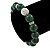 12mm Green Agate Stone With White Crystal Disco Ball Flex Bracelet - 18cm L - view 7