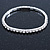 Silver Tone Clear Crystal Delicate One Row Stretch Bracelet - 17cm L