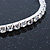 Silver Tone Clear Crystal Delicate One Row Stretch Bracelet - 17cm L - view 3