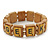 Light Brown Wood 'Geek' Stretch Icon Bracelet - 18cm L