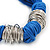 Chunky Blue Multi Cord With Silver Tone Rings Magnetic Bracelet - 17cm L - view 3