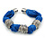 Chunky Blue Multi Cord With Silver Tone Rings Magnetic Bracelet - 17cm L - view 6