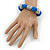 Chunky Blue Multi Cord With Silver Tone Rings Magnetic Bracelet - 17cm L - view 2