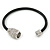 Black Leather Bracelet With Silver Tone Crystal Magnetic Closure - 18cm L - view 5