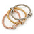 Set of 3 Mesh Bracelets With Crystal Rings In Silver/ Rose/ Gold Tone - 17cm L - for small wrist - view 6