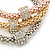 Set of 3 Mesh Bracelets With Crystal Rings In Silver/ Rose/ Gold Tone - 17cm L - for small wrist - view 4