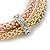 Set of 3 Mesh Bracelets With Crystal Rings In Silver/ Rose/ Gold Tone - 17cm L - for small wrist - view 5
