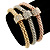 Set of 3 Mesh Bracelets With Crystal Rings In Silver/ Rose/ Gold Tone - 17cm L - for small wrist - view 2