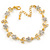 Gold Plated Clear Crystal Daisy Bracelet - 16cm Length/ 5cm Extension