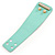Statement Wide Mint Leather Style with Crystal Closure Bracelet - 18cm L - view 9