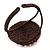 Antique White/ Bronze Shell Bead, Dome Shape Woven Flex Cuff Bracelet - Adjustable - view 4