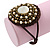 Antique White/ Bronze Shell Bead, Dome Shape Woven Flex Cuff Bracelet - Adjustable - view 3
