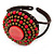 Red/ Bronze Shell Bead, Dome Shape Woven Flex Cuff Bracelet - Adjustable - view 7