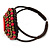 Red/ Bronze Shell Bead, Dome Shape Woven Flex Cuff Bracelet - Adjustable - view 8