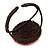 Red/ Bronze Shell Bead, Dome Shape Woven Flex Cuff Bracelet - Adjustable - view 3