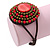 Red/ Bronze Shell Bead, Dome Shape Woven Flex Cuff Bracelet - Adjustable - view 4