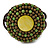Lime Green/ Bronze Shell Bead, Dome Shape Woven Flex Cuff Bracelet - Adjustable - view 5