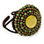 Lime Green/ Bronze Shell Bead, Dome Shape Woven Flex Cuff Bracelet - Adjustable - view 8