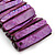 Wide Purple Shell Bar Stretch Bracelet - up to 20cm L - view 4