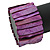 Wide Purple Shell Bar Stretch Bracelet - up to 20cm L - view 3