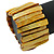 Wide Honey Yellow Shell Bar Stretch Bracelet - up to 20cm L - view 3