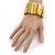 Wide Honey Yellow Shell Bar Stretch Bracelet - up to 20cm L - view 2