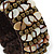 Sea Shell Chips, Bronze Bead, Dark Brown Cotton Thread Flex Wire Cuff Bracelet - Adjustable - view 2