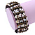 Sea Shell Chips, Bronze Bead, Dark Brown Cotton Thread Flex Wire Cuff Bracelet - Adjustable - view 5