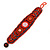Handmade Boho Style Beaded, Shell Wristband Bracelet (Orange, Red, Hematite) - 18cm L