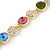 Multicoloured Autstrian Crystal, Heart Bracelet In Gold Plating - 18cm L/ 6cm Ext - view 3