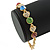Multicoloured Autstrian Crystal, Heart Bracelet In Gold Plating - 18cm L/ 6cm Ext - view 4