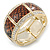 Brown Snake Print, Crystal Flex Bracelet In Gold Tone - up to 18cm L - view 9