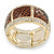 Brown Snake Print, Crystal Flex Bracelet In Gold Tone - up to 18cm L - view 4