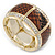 Brown Snake Print, Crystal Flex Bracelet In Gold Tone - up to 18cm L - view 6