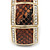 Brown Snake Print, Crystal Flex Bracelet In Gold Tone - up to 18cm L - view 3
