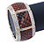 Brown Snake Print, Crystal Flex Bracelet In Gold Tone - up to 18cm L - view 5