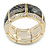 Grey/ Black Snake Print, Crystal Flex Bracelet In Gold Tone - up to 18cm L - view 6