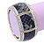 Grey/ Black Snake Print, Crystal Flex Bracelet In Gold Tone - up to 18cm L - view 4