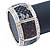 Grey/ Black Snake Print, Crystal Flex Bracelet In Gold Tone - up to 18cm L - view 10