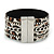 Wide Animal Pattern with Chain Detailing Magnetic Bracelet In Silver Tone - 18cm L - view 5