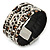 Wide Animal Pattern with Chain Detailing Magnetic Bracelet In Silver Tone - 18cm L - view 6