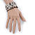 Wide Animal Pattern with Chain Detailing Magnetic Bracelet In Silver Tone - 18cm L - view 3