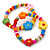 Children's/ Teen's / Kid's Multicoloured Wood Bead with Flowers Flex Bracelet - Set of 2pcs - Adjustable - view 6