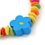 Children's/ Teen's / Kid's Multicoloured Wood Bead with Flowers Flex Bracelet - Set of 2pcs - Adjustable - view 4