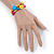 Children's/ Teen's / Kid's Multicoloured Wood Bead with Flowers Flex Bracelet - Set of 2pcs - Adjustable - view 2