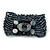 Hematite Coloured Glass Bead Flex Bracelet with Shells - up 20cm L - view 7