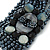 Hematite Coloured Glass Bead Flex Bracelet with Shells - up 20cm L - view 4
