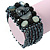 Hematite Coloured Glass Bead Flex Bracelet with Shells - up 20cm L - view 3