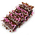 Pink/ Transparent/ Brown/ Cappuccino Cluster Glass Bead Flex Bracelet - up to 18cm L - view 6